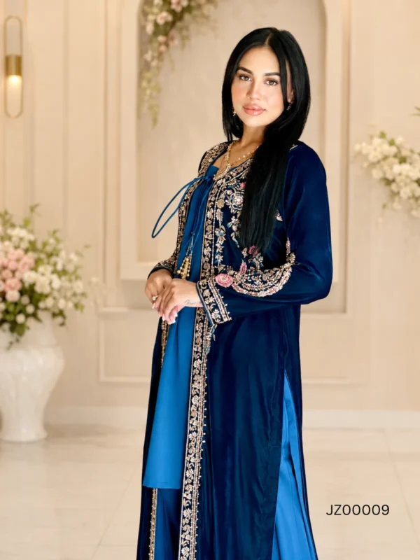 Royal Elegance Velvet Jacket Ensemble - alternate view