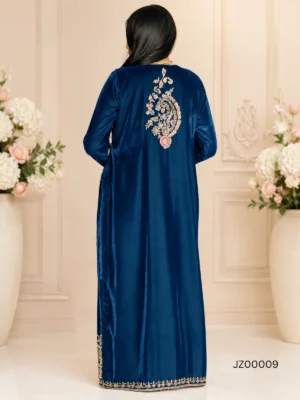 Royal Elegance Velvet Jacket Ensemble — close-up view | Jabeenz UK