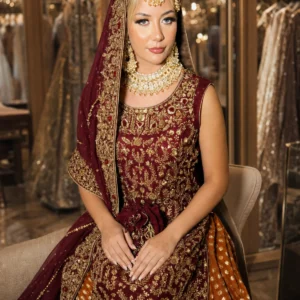 Red Bridal Embroidered Lehenga