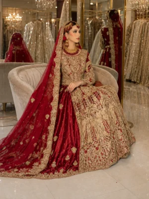 Silk Bridal Lehenga Choli — detail view | Jabeenz UK