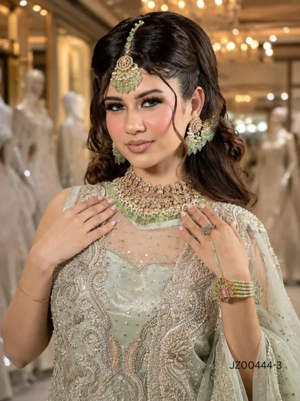 Sage Green Front Open Bridal Maxi - alternate view