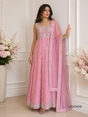 Light Pink Maxi Dress — back view | Jabeenz UK
