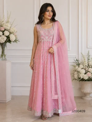 Light Pink Maxi Dress — detail view | Jabeenz UK