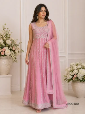 Light Pink Maxi Dress — close-up view | Jabeenz UK