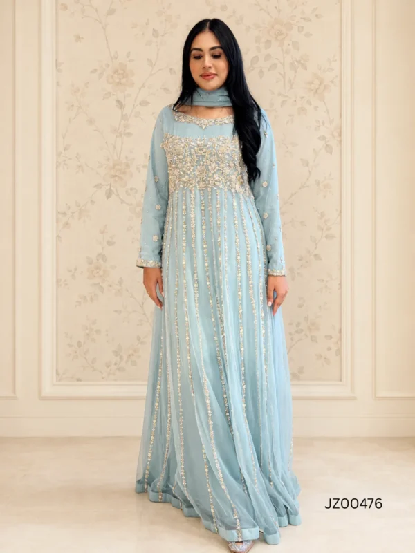 Ice Blue Party Wear Maxi - alternate view