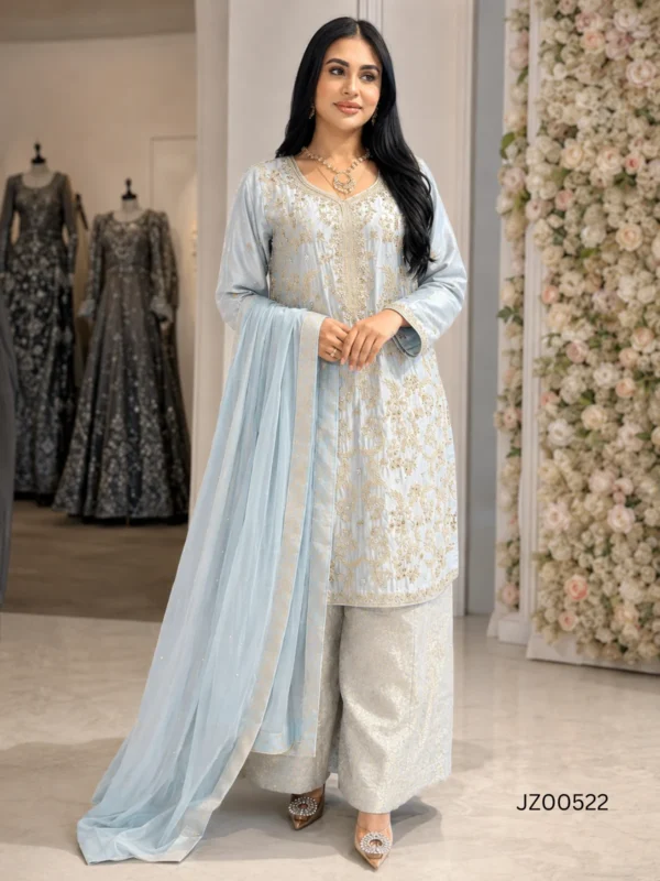 Ice Blue Shirt with Palazzo