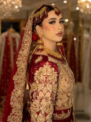 Silk Bridal Lehenga Choli — front view | Jabeenz UK