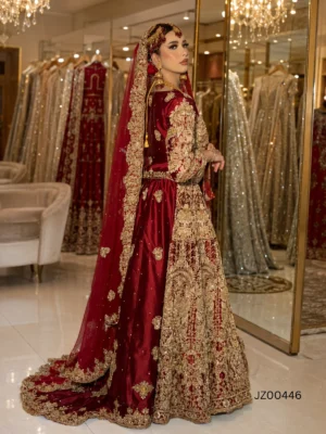 Silk Bridal Lehenga Choli — back view | Jabeenz UK