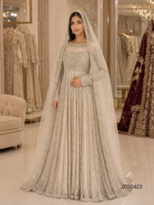 Walima guest dress - Ivory Bridal Maxi - Jabeenz Manchester