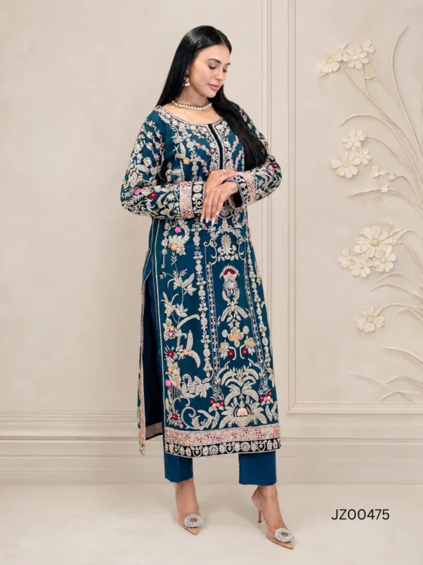 Sea Blue Pakistani Wedding & Party Wear Ensemble