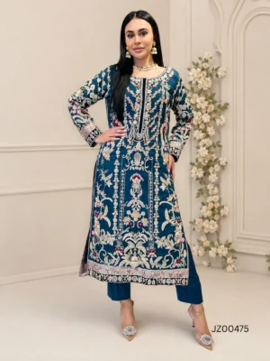 Sea Blue Partywear Ensemble — styling view | Jabeenz UK