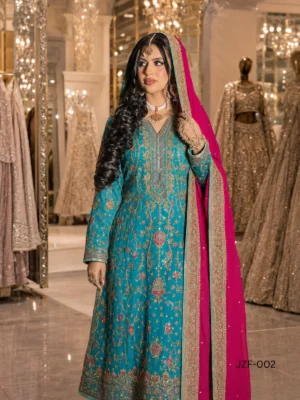 Sea Blue Formal Outfit — close-up view | Jabeenz UK