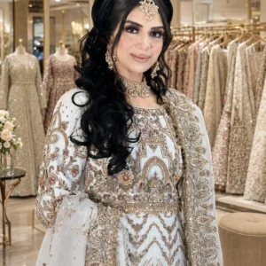 White Embroidered Organza Lehenga Choli