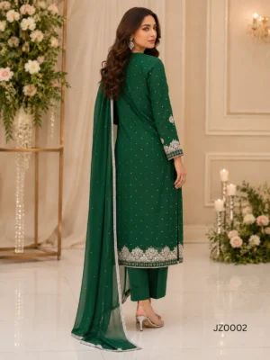Emerald Green Pakistani Partywear & Wedding Guest Dress — styling view | Jabeenz UK