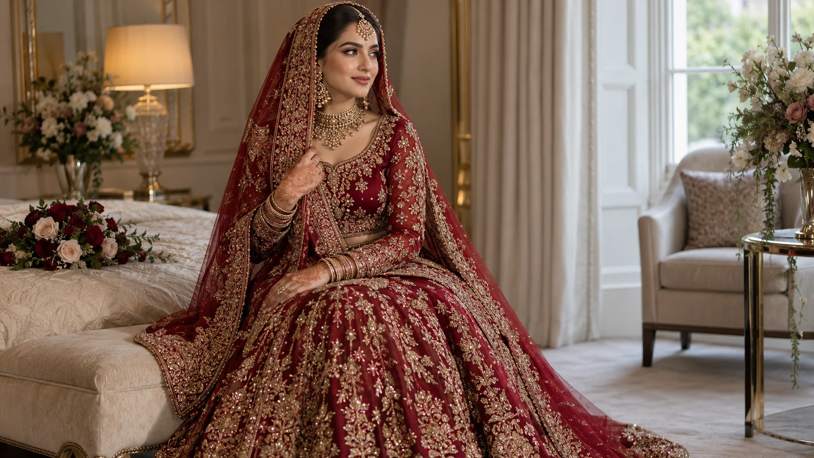 Bridal Dresses Pakistani Brides Can Balance With a Heavy Head Dupatta