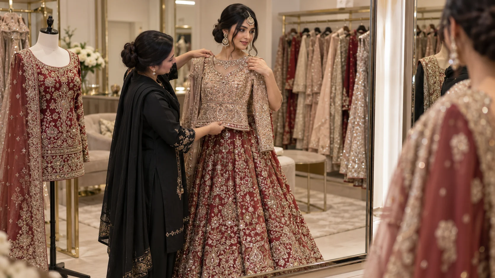 Asian Bridal Wear Manchester: Mixing the Skirt From One Sample With the Top From Another