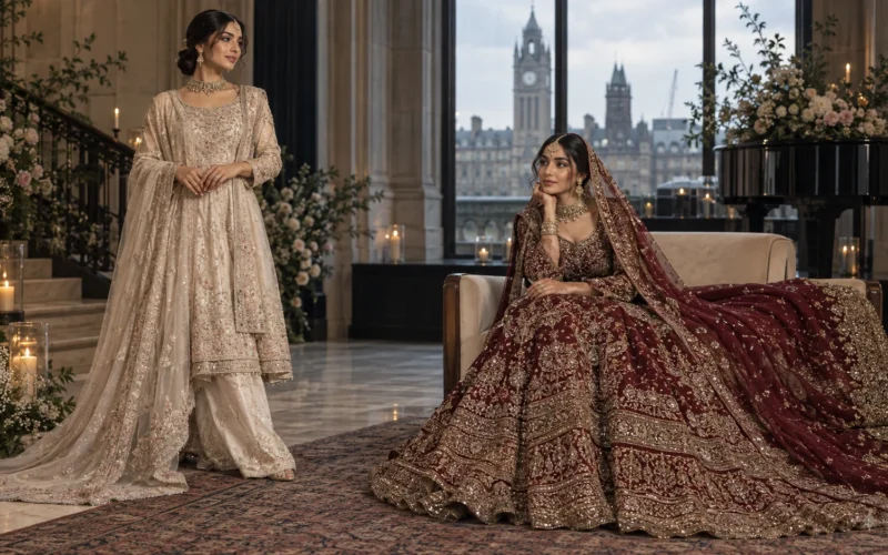 Asian Wedding Dresses Manchester for Registry and Reception Days