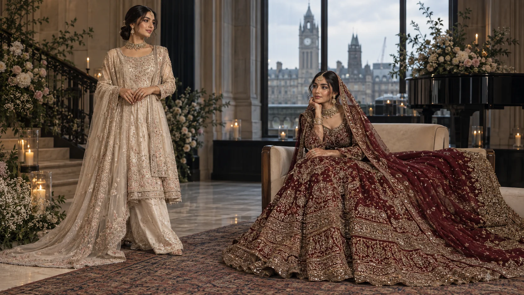Asian Wedding Dresses Manchester for Registry and Reception Days
