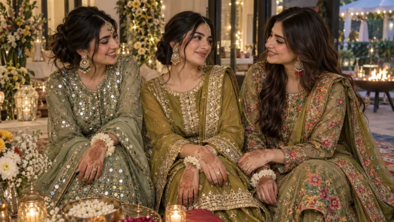 Asian Wedding Dresses for Mehndi: Mirror Shine, Gota-Style Detail or Threadwork?
