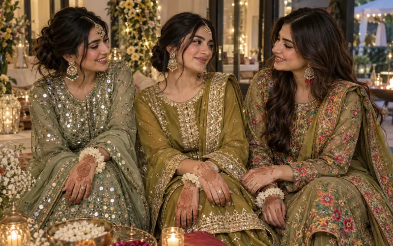 Asian Wedding Dresses for Mehndi: Mirror Shine, Gota-Style Detail or Threadwork?