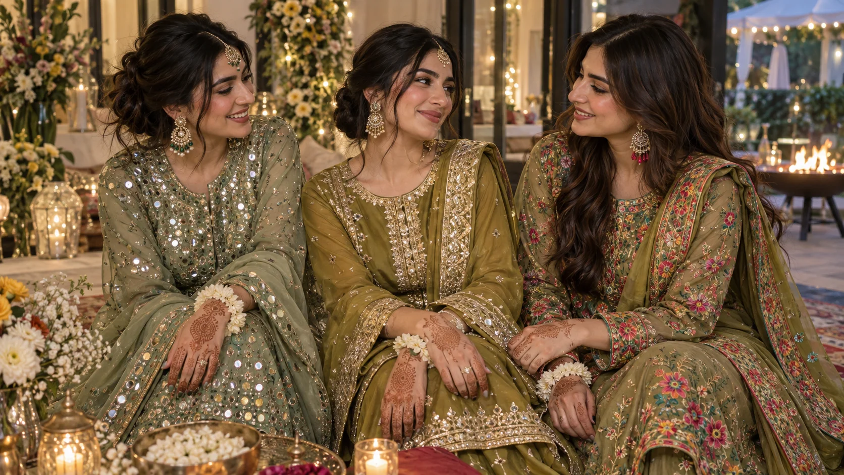 Asian Wedding Dresses for Mehndi: Mirror Shine, Gota-Style Detail or Threadwork?
