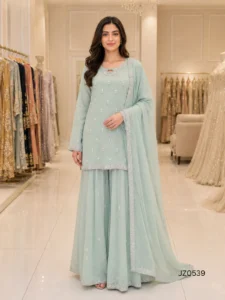 Mint Green Pakistani Wedding & Party Wear Sharara
