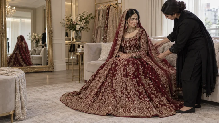 Pakistani Bridal Dress UK: How Wedding-Day Seating Should Influence Your Dress Design