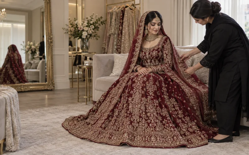 Pakistani Bridal Dress UK: How Wedding-Day Seating Should Influence Your Dress Design