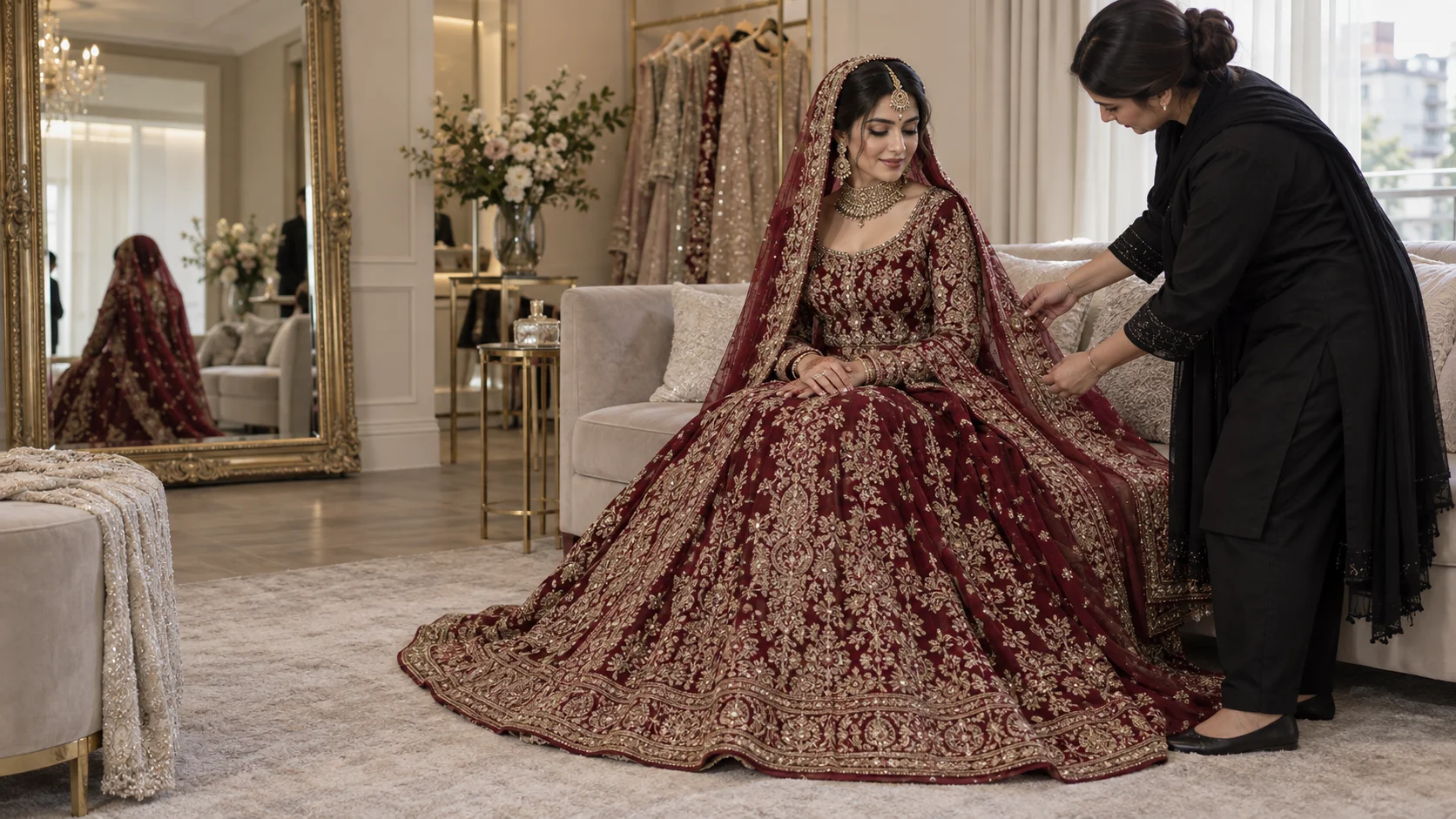 Pakistani Bridal Dress UK: How Wedding-Day Seating Should Influence Your Dress Design