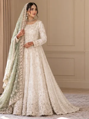 Asian Bridal Dresses for Nikkah: Add Colour Through the Dupatta Only